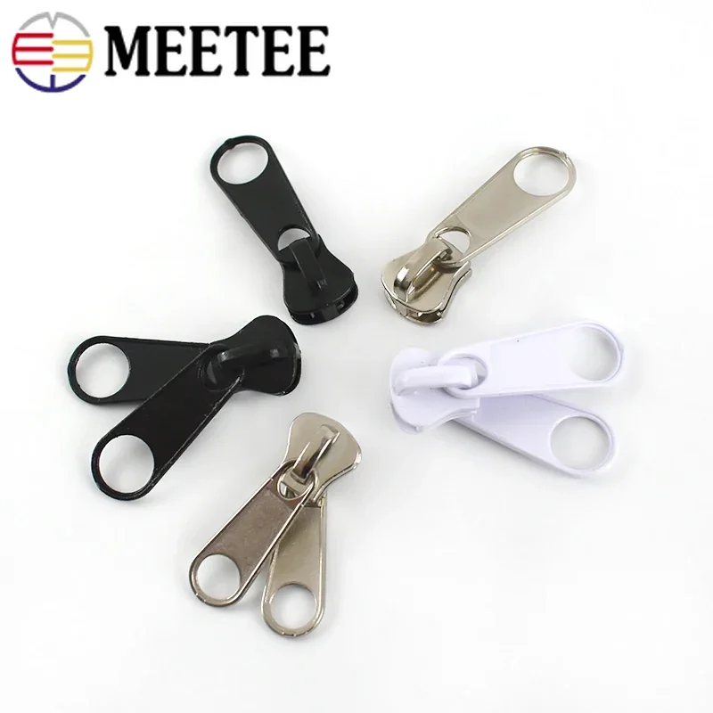 Zipper Head Resin Zippers Puller Purse Double Side Zip Slider Zips Reapir Kit DIY Garment Sewing Accessories 5Pcs Meetee 10#