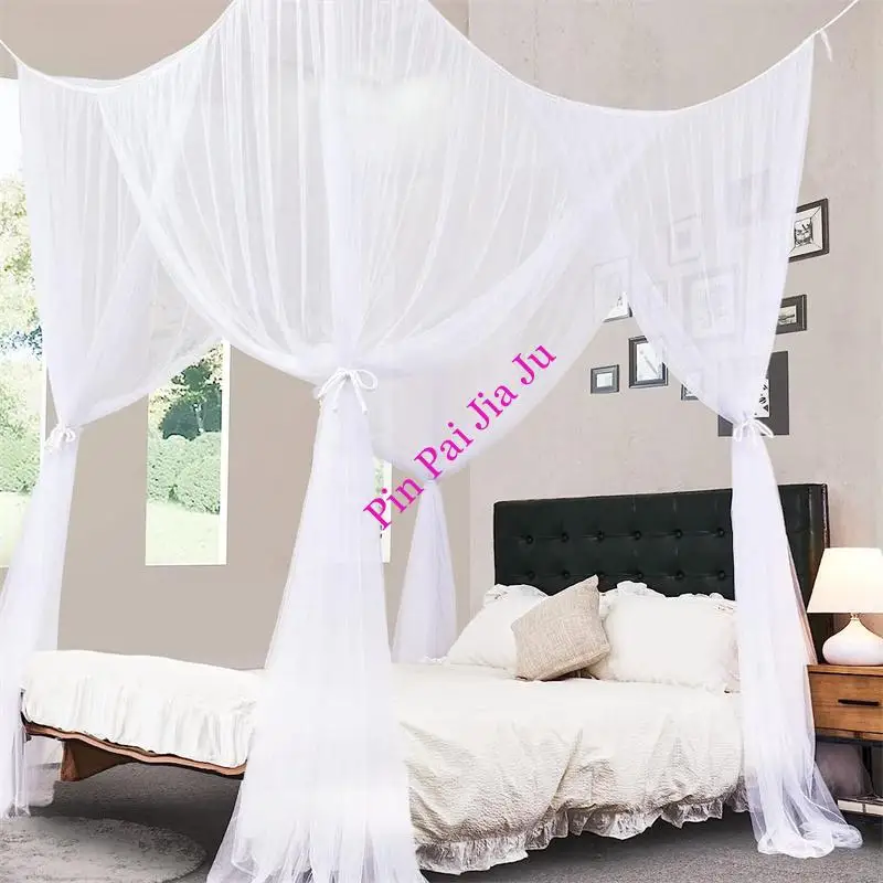 White Bed Sexy Canopy Black Mosquito Net Four Door King/queen Size Bed  Frame Canopy Beds Curtain Bed Tent Prevent Insect Palace - AliExpress