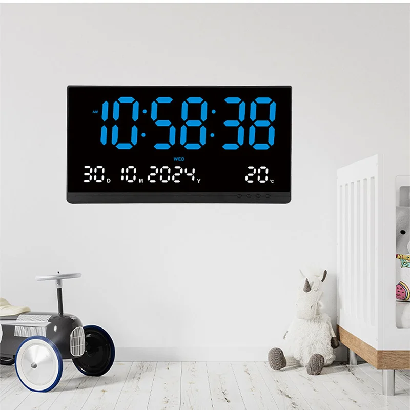 21 Inch Large Digital Wall Clock Large LED Screen Display Clock with Time/Date/Week/Temperature 12/24H Adjustable Brightness wall clock,digital wall clock