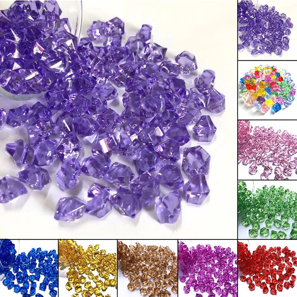 DomeStar - 150 piezas de relleno de jarrón, acrílico falso, piedras de hielo trituradas, peceras, centro de mesa de fiesta, Mediano, Acrílico