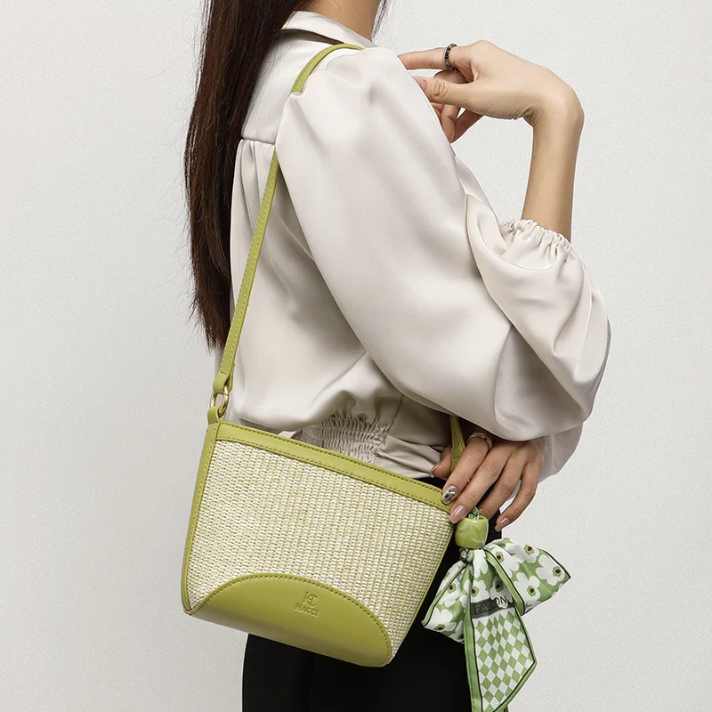 

Fashion Woven Bags for Women Scarves Luxury Advanced Sense Crossbody Bag High Quality Bolsas Small Saddle Satchels Ladies