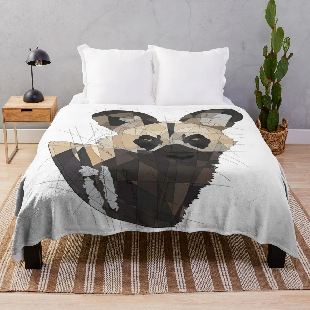 

African Wild Dog Throw Blanket Big Thick Furry Couple Blanket