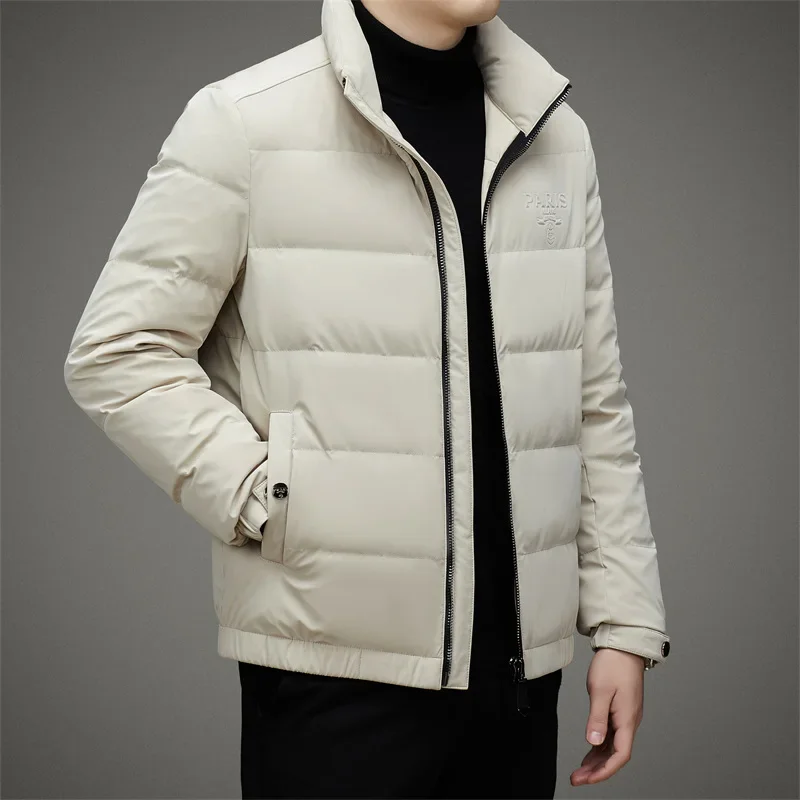 thumbnail image 1 of Ropa de diseñador para hombre, chaqueta de plumón ultraligera, chaquetas ligeras acolchadas con cuello alto para hombre, abrigo de invierno con relleno de plumón de pato para hombre, 1 of 5
