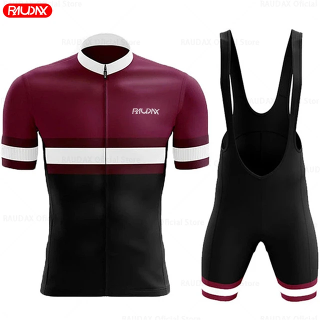 Raudax 2023 verão homens de manga curta conjunto camisa de ciclismo bicicleta mtb respirável roupas de ciclismo maillot ropa ciclismo uniforme kit