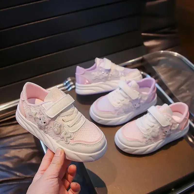 

Детские летние сетчатые кроссовки Kawaii Sanrio Kuromi, Мультяшные дышащие повседневные туфли, Симпатичные одиночные туфли, аниме низкие Туфли, подарок для девочек