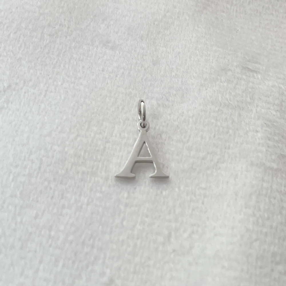 silver necklace charms silver pendant 925 sterling silver letters A-Z initial charms pendant women girls gift friends men jewelry