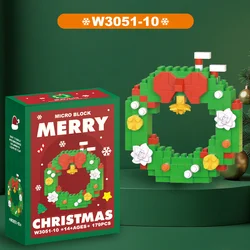 Festive Santa & Reindeer Building Block Puzzle - Holiday Table Decoration Toy (Garland)