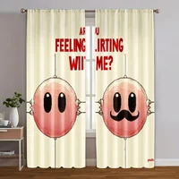 2pcs, Print Curtains 2D print game controller1 Durable 100% Polyester Fabric (without rod) Thermal Insulation, and Room 1