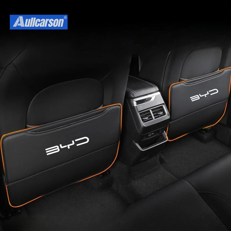 For BYD King 2025 Leather Anti-Child-Kick Pad Car Waterproof Seat Back Protector Cover Interior Accessories 2 Pieces car seat protector