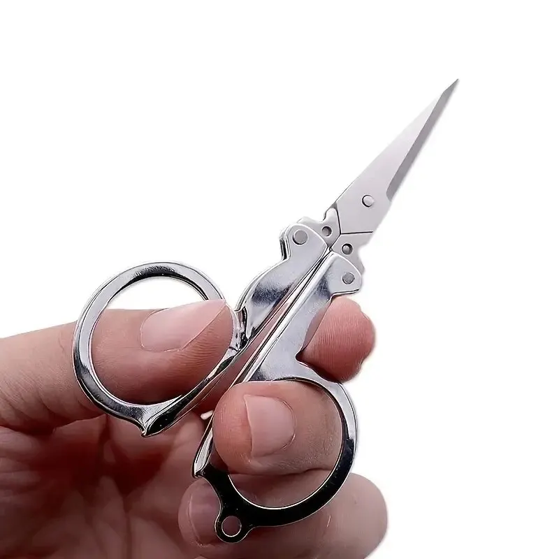 Nail Scissors Folding Scissors Stainless Steel Folding Nail Scissors Portable Travelling Scissors Fish Line Nose Hair Tailoring