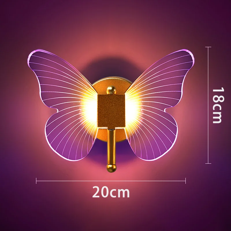 Butterfly LED Wall Lamp Bedside Wall Light Indoor Lighting For Home Bedroom Living Room Decoration Background Light Fixture wall light fixture Wall Lamps