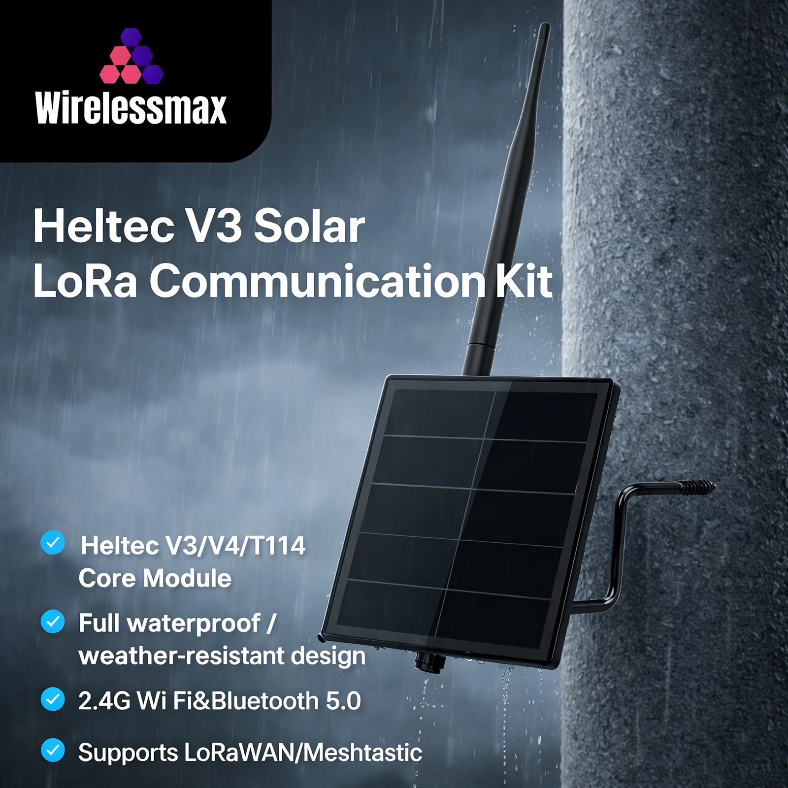 Heltec V3/V4/T114 D5L Solar Node Kit Meshtasic ESP32 WiFi Bluetooth Low ...