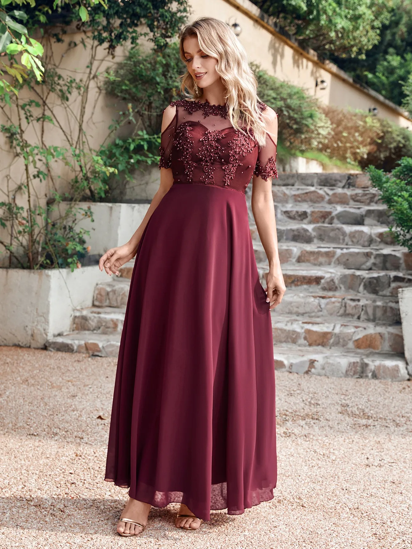 chinese dress ladies Lace & Beads Ophelia Pink Tulle Maxi Dress  Love My Apparel