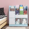 Children's Bookshelf Cartoon Books Rack Floor Simple Child Book Shelf Home Bookcases Furniture Bookshelf Rack 4-Tiers Book Slots 3