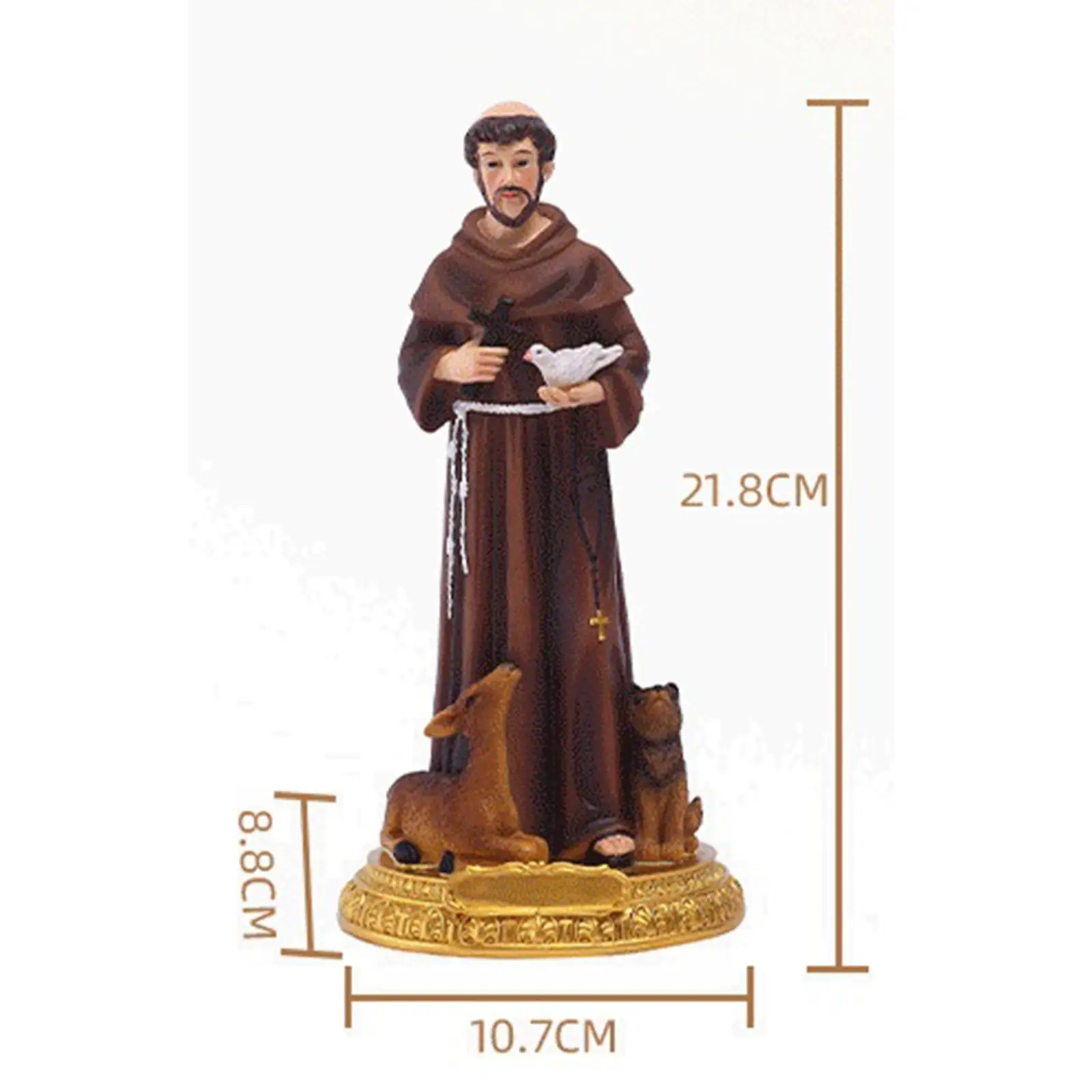 Saint Francis of Assisi Statue Decorative Resin Catholic Statues Home Decor