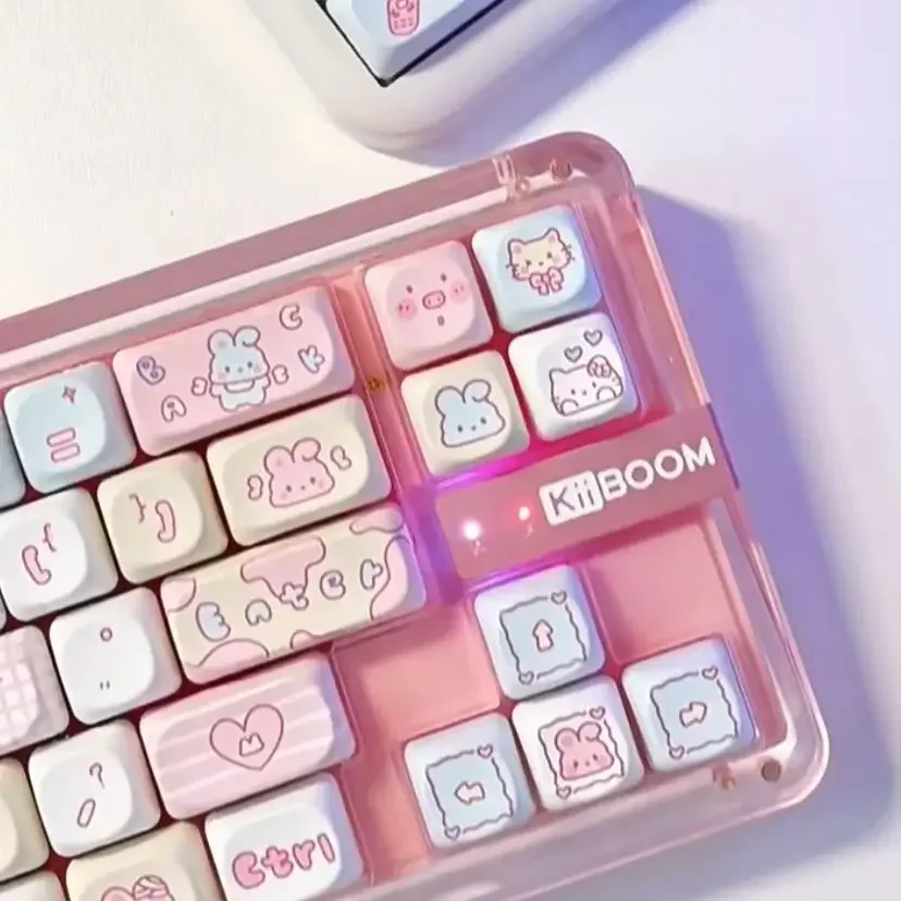 Teclado Mecânico Keycap Perfil Roa Coelho Pbt Keycaps Cute Dye-sub Interruptor mx Presente 123 Chaves - Imagem 4