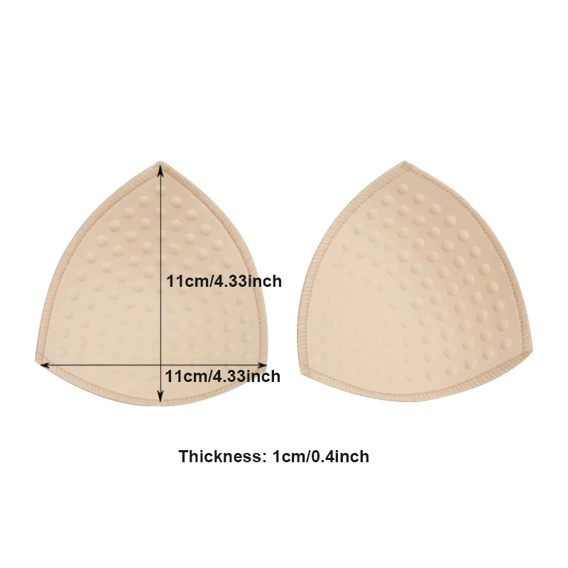 2pcs Women's Bra Pads, Breathable, Triangle, Thin And Thick Inserts