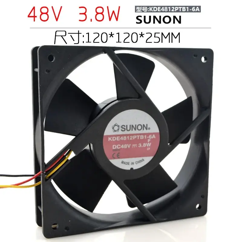 Sunon Kde4812ptb1-6a 12025 3 선 냉각 선풍기, 48v, 3.8w, 12cm