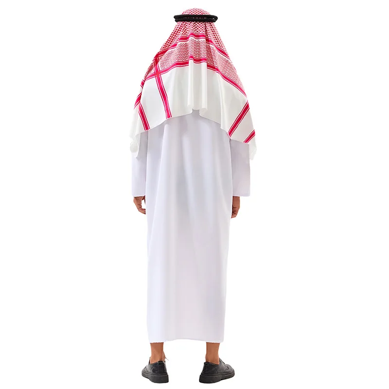 Costume da uomo Arabia Arabo Sheikh Pastore Principe Arabo Cosplay per adulti Fantasia Purim Costumi di Halloween - immagine 3