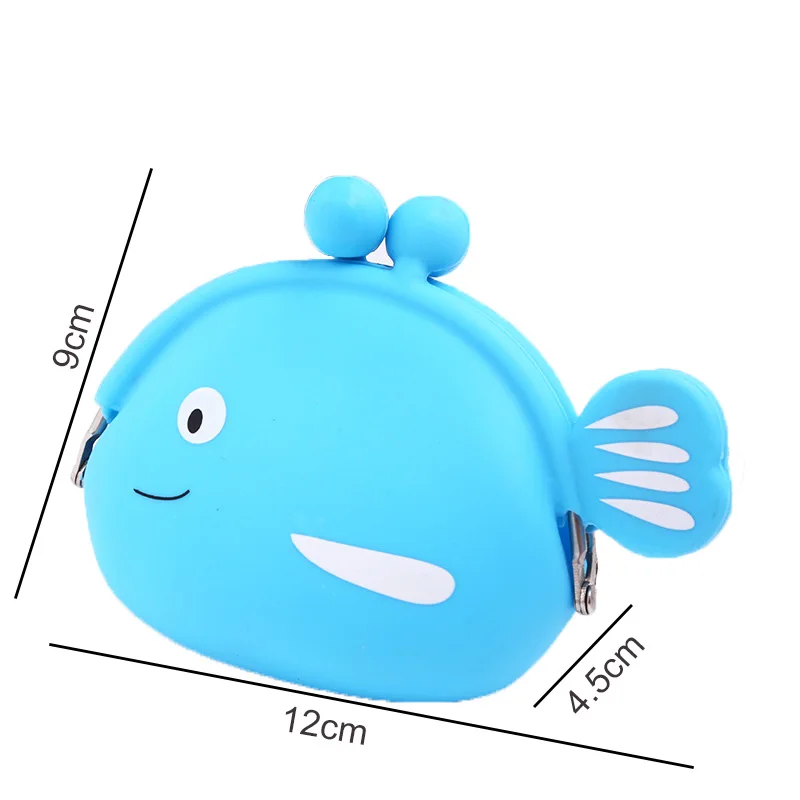Cute Fish Silicone Change Wallet 1 Piece Portable Money Organizer Soft Silicone Material coin purse coin wallet change bag