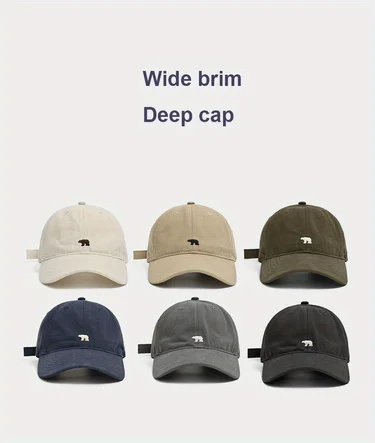 Stilvolle Baseballkappe mit Bärenstickerei, Sonnenschutz, atmungsaktiv, verstellbar, ideale Freizeitmütze für Herren und Damen, Unisex-Baseballkappe – Detail 1