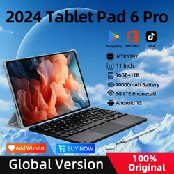 2024 Pad 6 Pro Original Global Version Snapdragon 888 16GB+1TB Android 13 11inch Tablets PC 5G Dual SIM Card HD 4K Screen Mi Tab