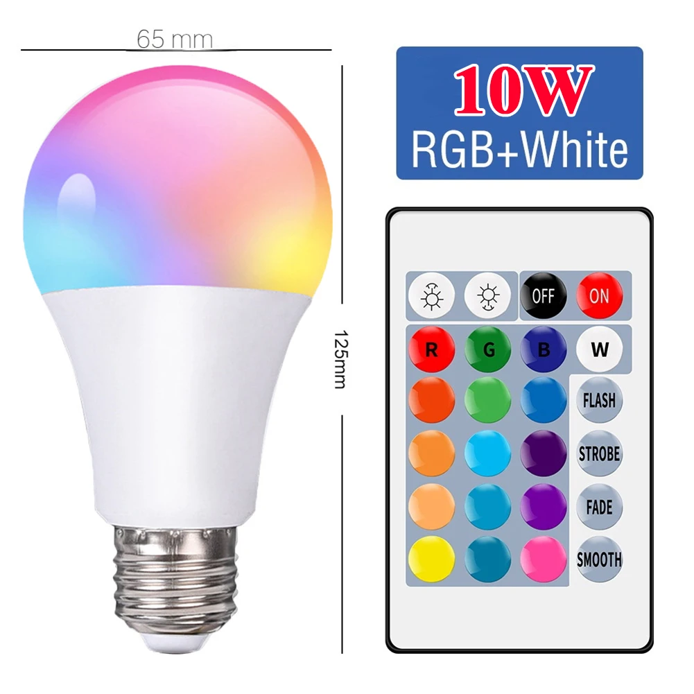 Ampoule LED RGBWW A60 E27 10W avec télécommande