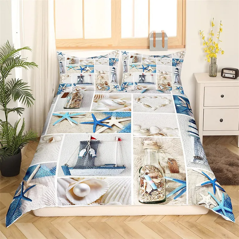 Beach Duvet Cover Set Polyester Tropical Island with The Palm Tree and Sea Beach Nature Theme Double Queen King Size Quilt Cover S859d42df62c34450b3f655296c725fc5I