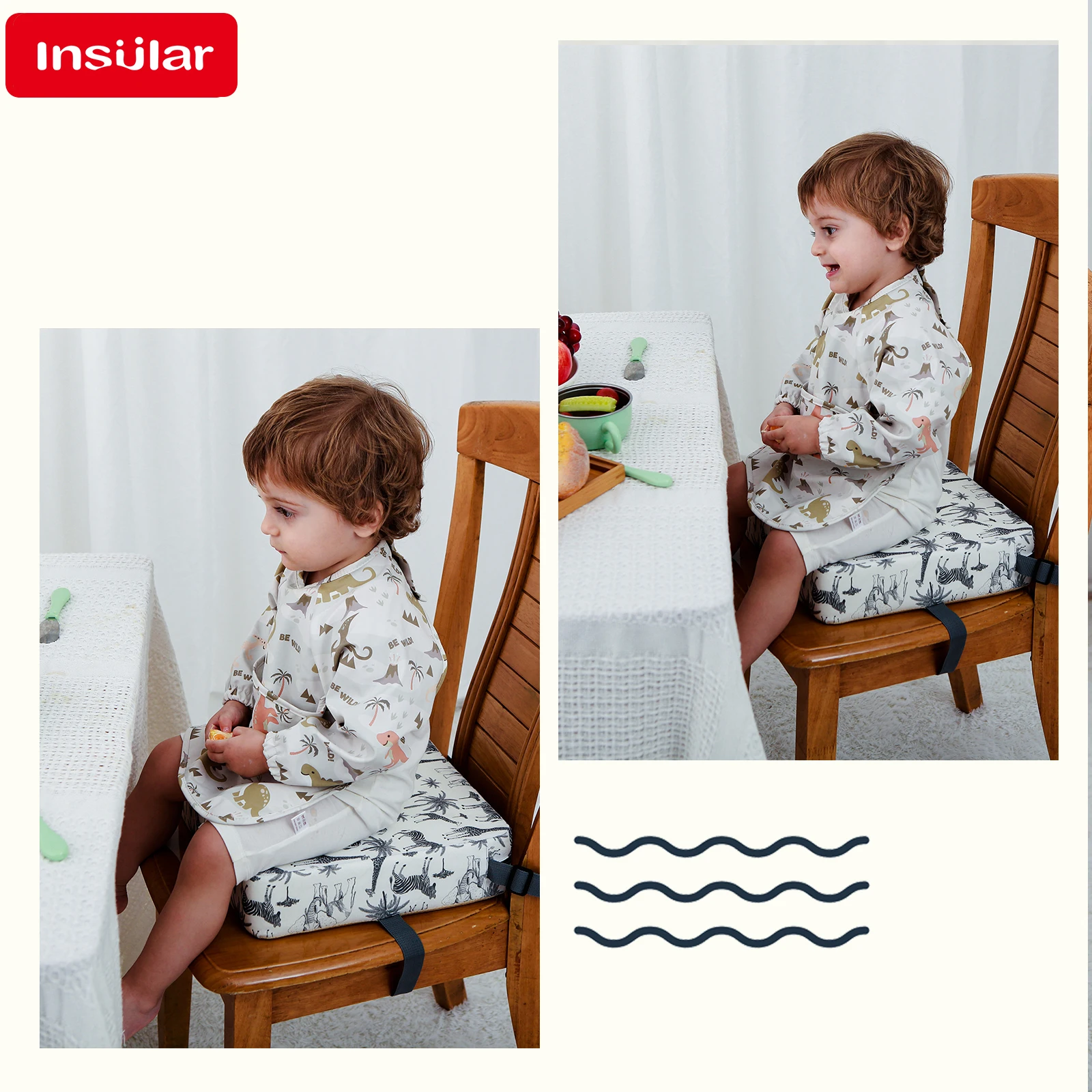 Baby Booster Seat Children Increased Chair Pad Adjustable Portable Kids Dining Heighten Cushion Pram Chair Removable