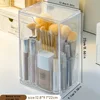 Dressing Table Storage Box Acrylic Makeup Brush Holder Transparent Adjustable Deskto Bathroom Waterproof Storage Accessories 6