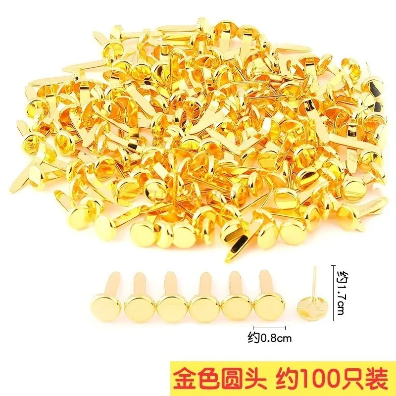 100PCS 다채로운 두 발톱 모양의 네일, 양뿔 네일, 북 네일, 패턴 장식 네일