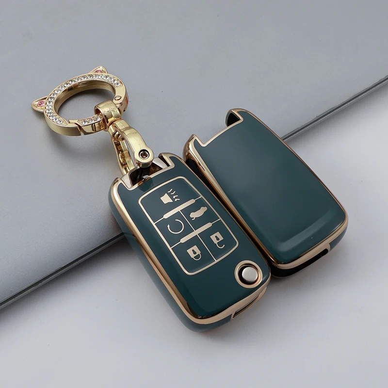 Premium Car Flip Key Fob Case with Keychain Protector