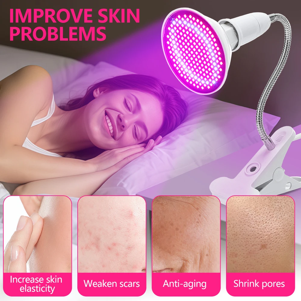 LED Photon Beauty Lamp Face Wrinkle Removal Anti-Aging Device Red Light Blue Light Acne Removal Firming Skin Home Beauty Device