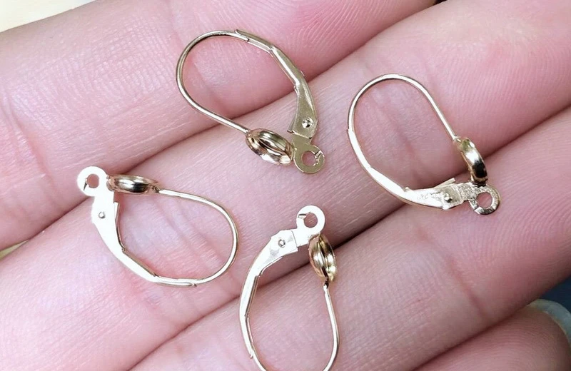 14K Gold Filled 4,0mm Lünette Cup Leverback mit Ringkomponenten Gold Ohrdraht für Schmuckherstellung DIY Ohrringe Zubehör Verschluss – Detail 13
