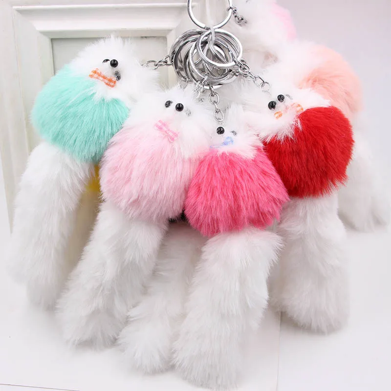 Portachiavi Con Pompon In Pelliccia Sintetica Di Volpe – Ciondolo Morbido Palla Per Borsa, Zaino E Chiavi, Regalo Donna
