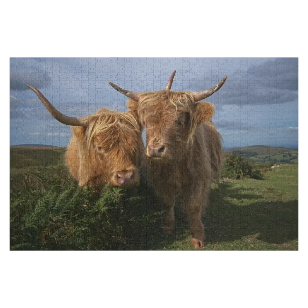 Highland Cows Jigsaw Puzzle Custom Wooden Gift Wooden Compositions For Children Puzzle