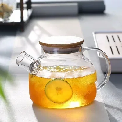 Large Clear Heat-Resistant Borosilicate Glass Teapot - 1.8L Capacity