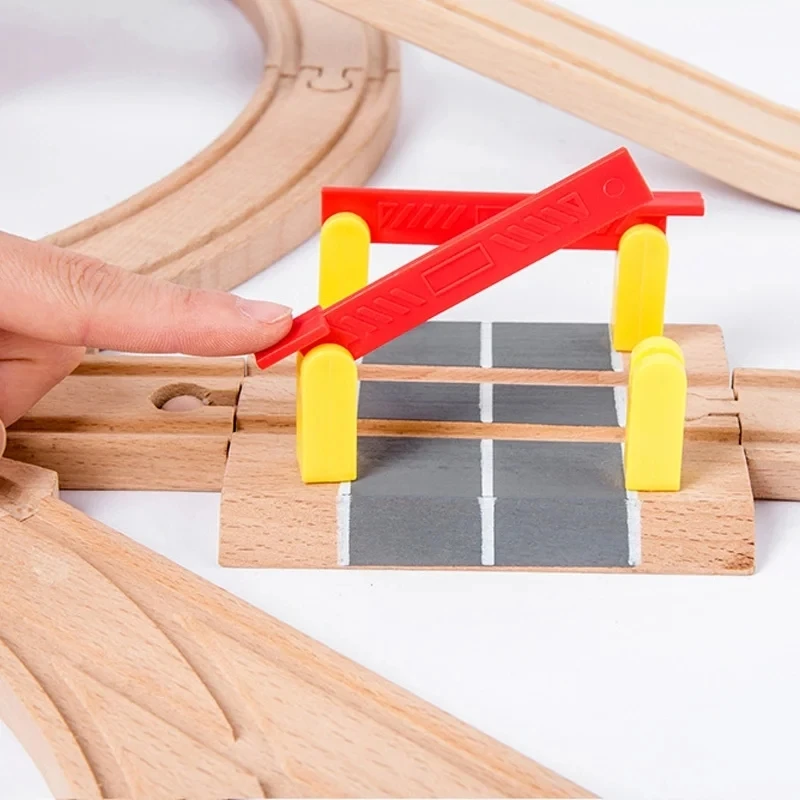 Wooden Railway Track Accessories Set with Bridge and Tunnel