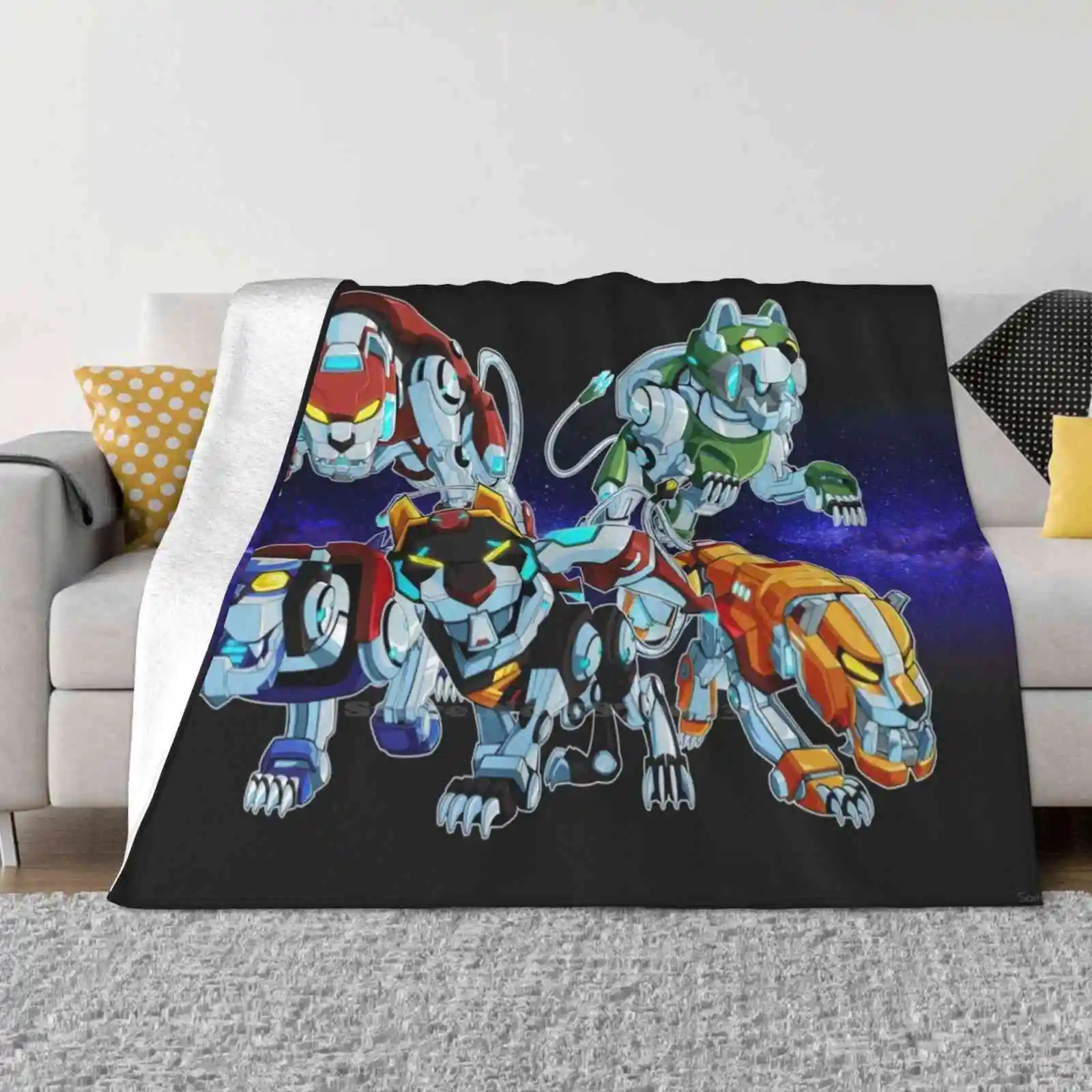 Leoni Di Voltron Quattro Stagioni Confortevole Caldo Morbido Tiro Coperta Voltron Nero Leone Rosso Leone Blu Leone Giallo Leone Verde Leone