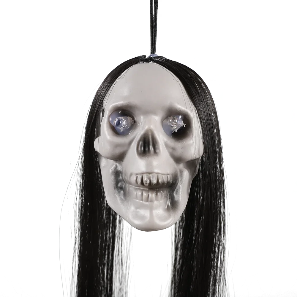 Langes Haar leuchtendes weibliches Skelett Geist Halloween hängendes Geist Skelett Horror Schädel Spukhaus Geheimraum Set Dekoration – Detail 8