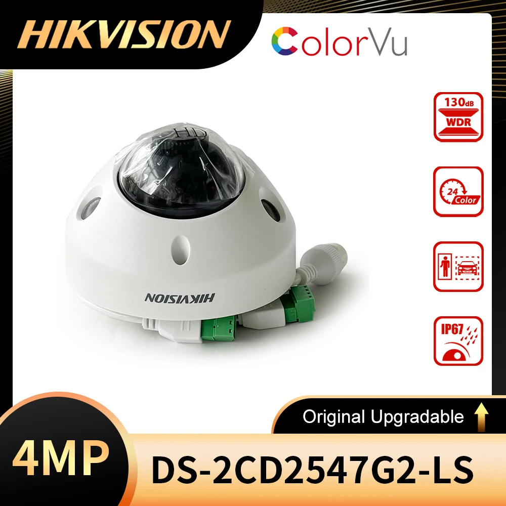 

Hikvision DS-2CD2547G2-LS 4MP ColorVu Audio H.265+ IR POE AcuSense Mini Dome IP CCTV Camera Built-in Mic