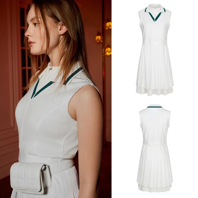 

New Summer Korean Women's Fashion Casual Anti Glare Skirt Outdoor Sports Slim Fit Dress