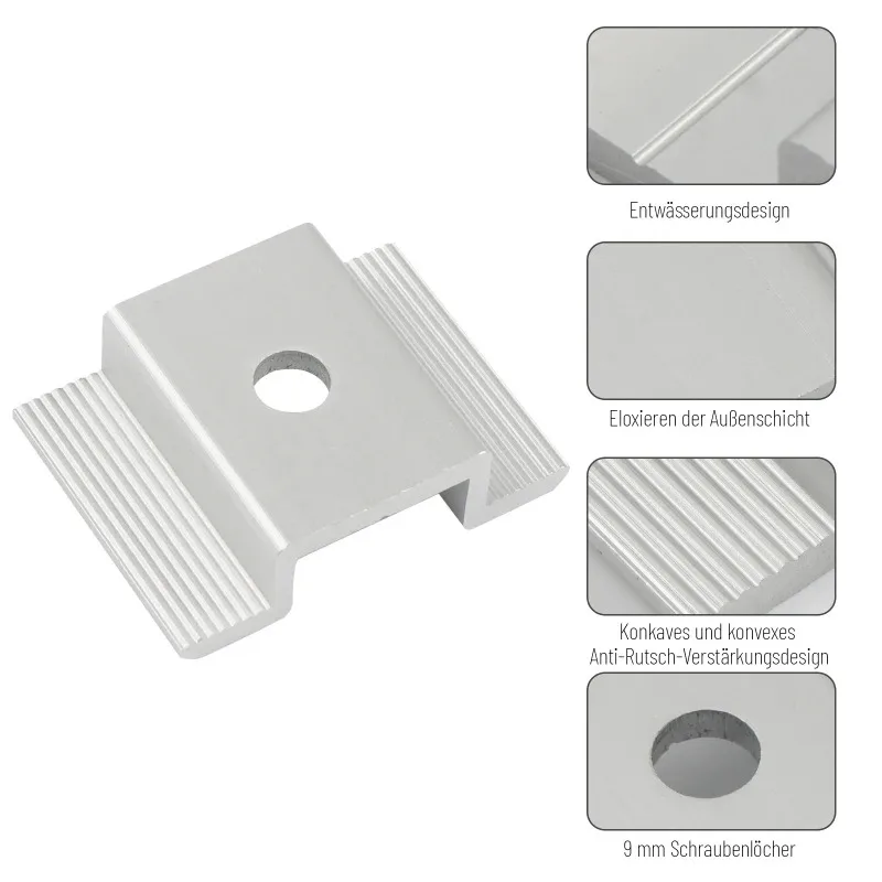 Solar Panel Mid Clamps Photovoltaic Panel Bracket PV Mid Clamp Aluminum Solar Clips For Fixed 35-50mm Framed Solar Panel Mounting Set Solar Panel Clips