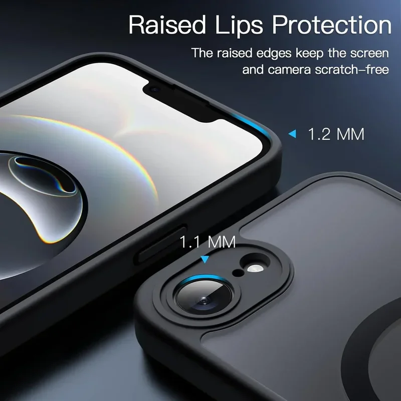 Magsafe-Compatible Magnetic Wireless Charging Shockproof Matte Back Cover