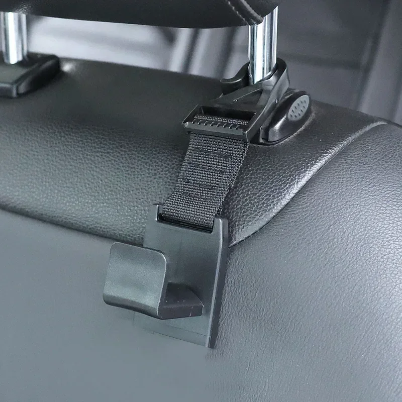 Adjustable Car Back Seat Hook Holder Black ABS Polyester