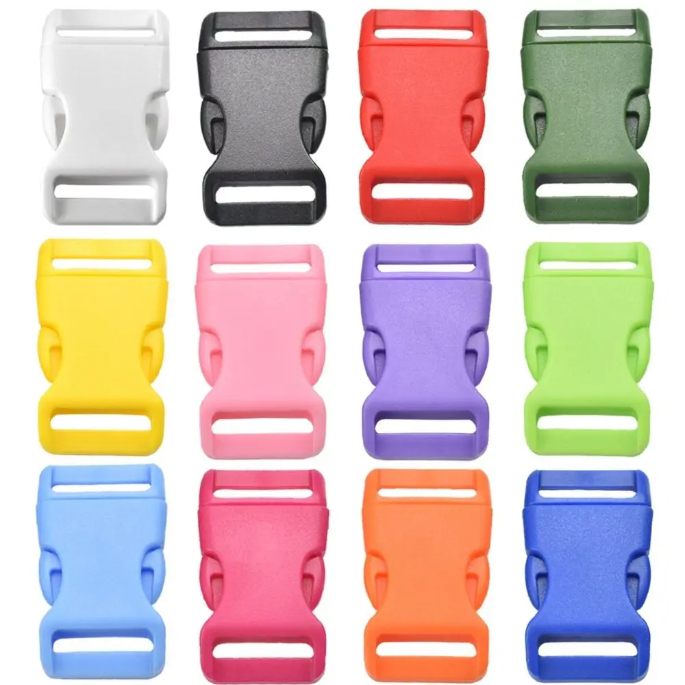 

5pcs Plastic Curved Buckle Lock New Colorful 20.5mm Paracord Bracelet Buckle Adjustable Safety Buckles Outdoor Tool