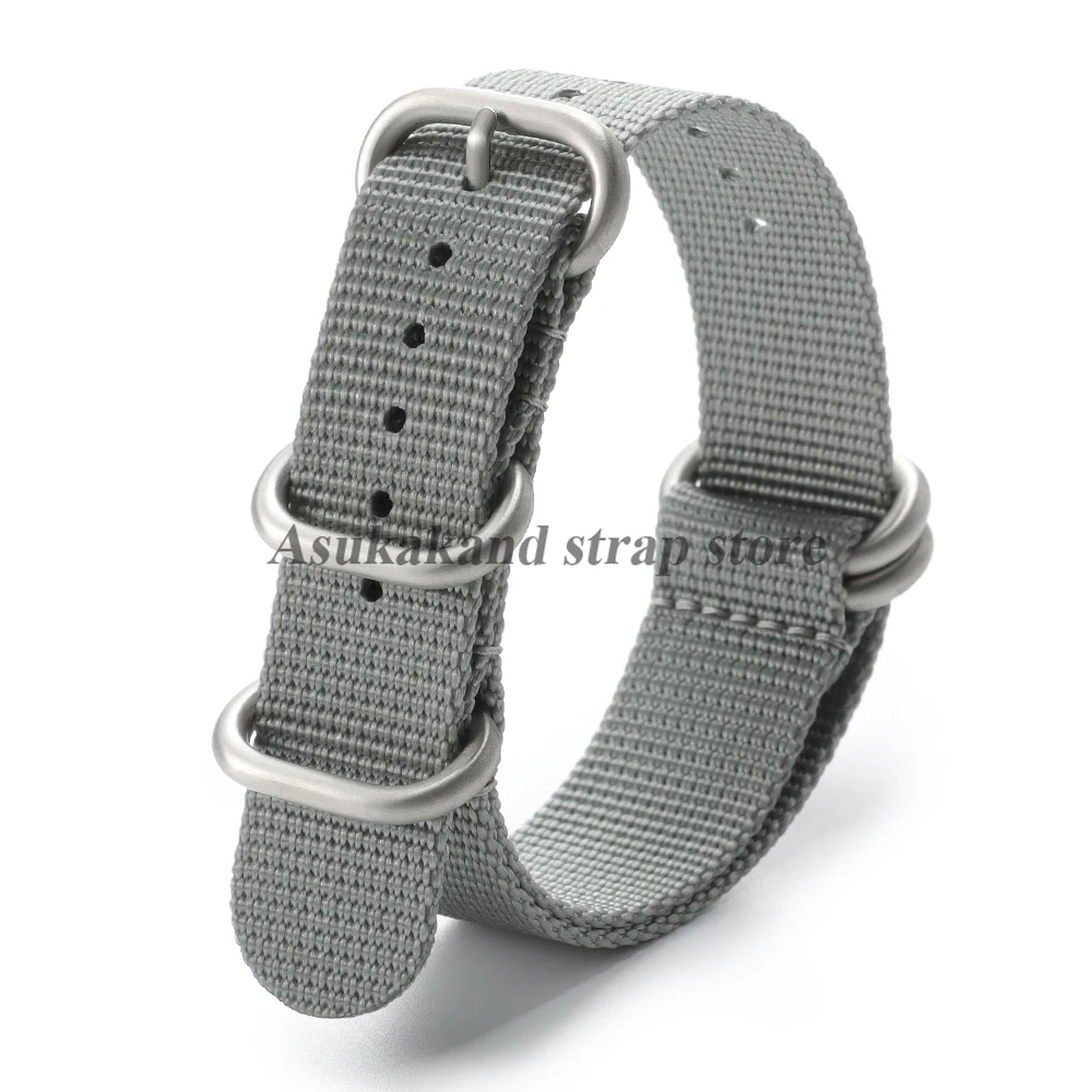 Ribbed Nylon Watch Band - Soft & Comfortable Straps in Black & Green