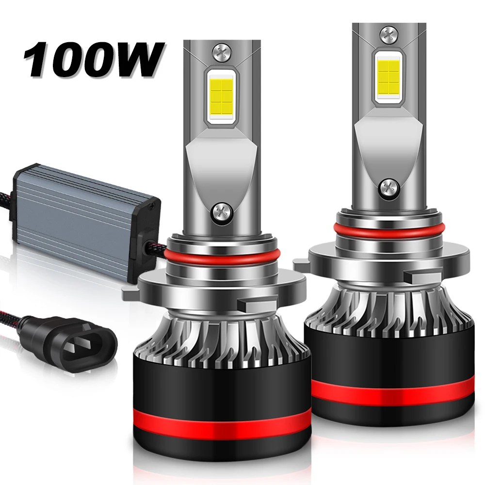 

ASLENT 9005 HB3 9006 HB4 H4 H7 LED Car Headlight Bulb 100W 40000LM CSP 3570 H1 H11 H8H9 Light Vehicle Auto CANBUS 6000K 6500K M8