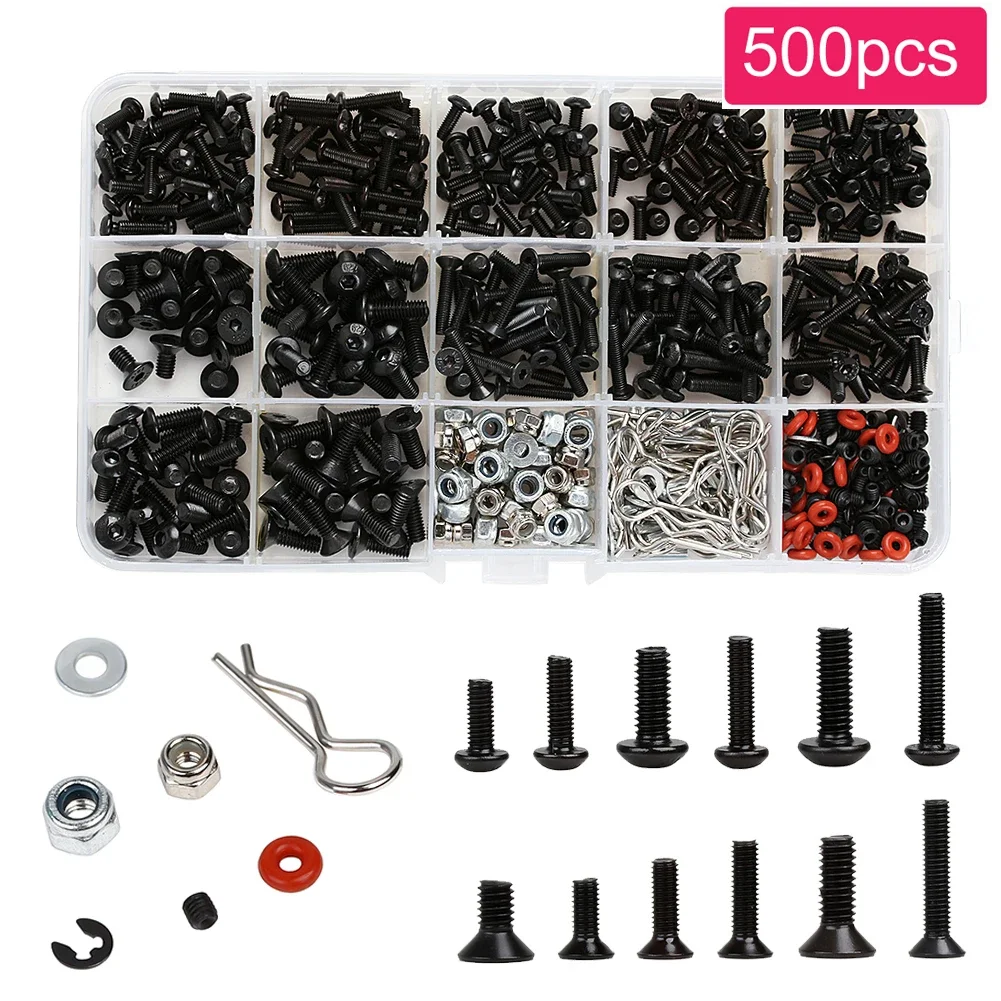 Screws Box Set for 1/8 1/10 HSP Traxxas Trx4 Tamiya HPI Kyosho D90 SCX10 Remote Control RC Car Parts Repair Tool