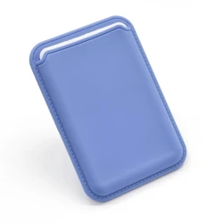 Luxury Silicone Magnetic Wallet Case with Card Holder and Phone Cover Accessory (QY Blue)